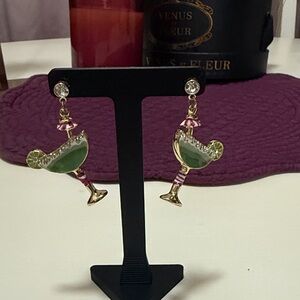 Margarita Cocktail Glass Earrings